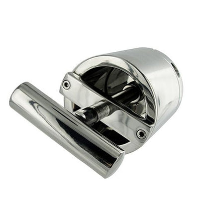 master series ball press chamber for enhancing cock and ball bondage play, silver finish