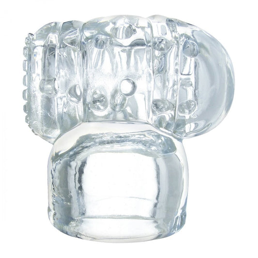 The Vibra Cup wand attachment, a flexible, skin-safe silicone head for targeted massage.