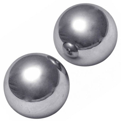 master series titanica extreme steel orgasm balls, shiny metal spheres designed for pleasure