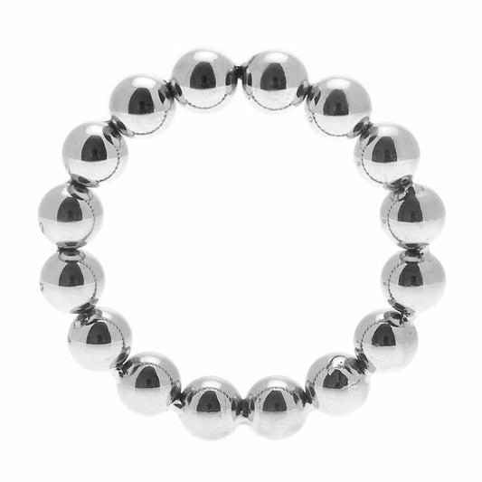 Master Series meridian stainless steel beaded cock ring for bondage play, small size.