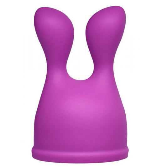 Close-up of a silky smooth, pale pink silicone bliss tips attachment for wand massagers.