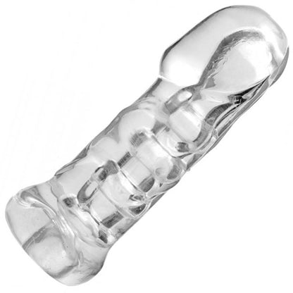 Master Series cock holster sleeve in textured black material, designed to enhance pleasure.