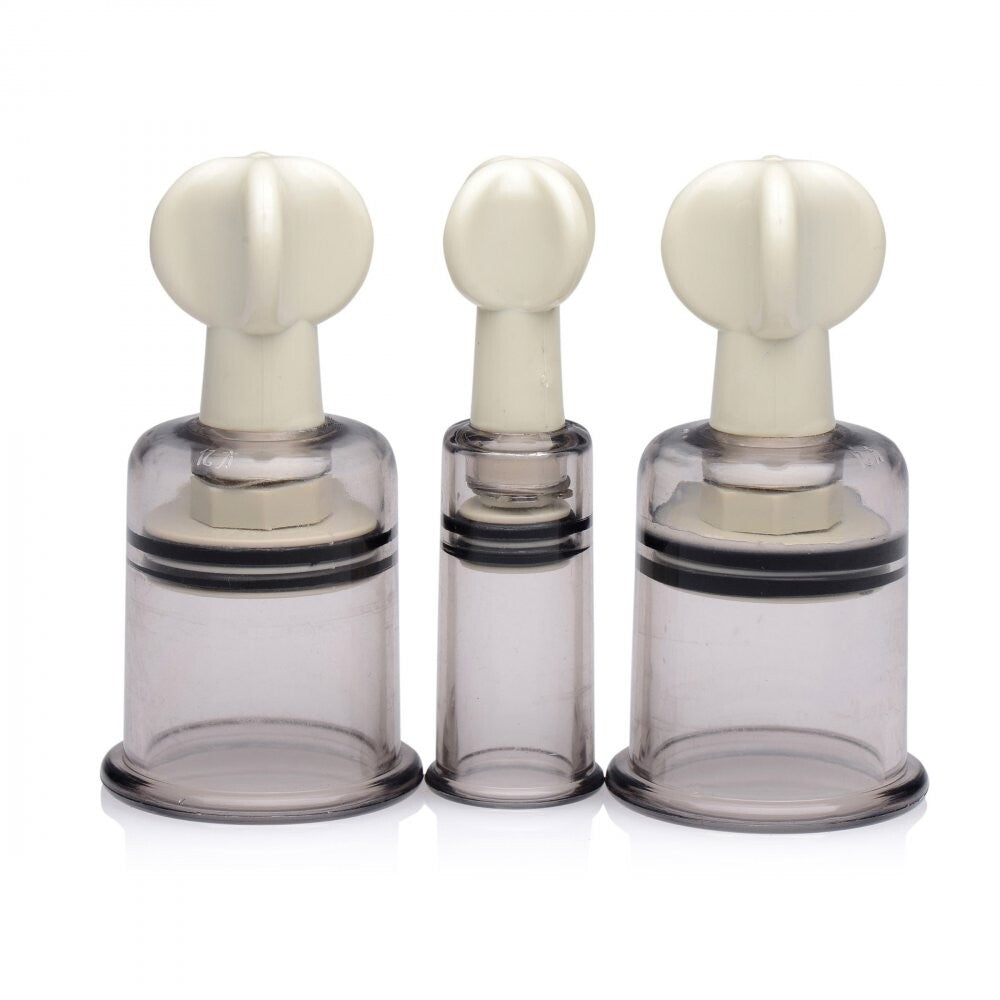 size matters clit and nipple sucker set for female stimulation with clear pumps