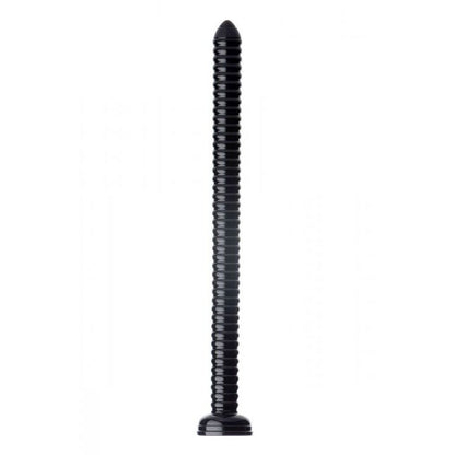 Textured, ribbed anal snake dildo, 19 inches long, for pleasure and exploration.