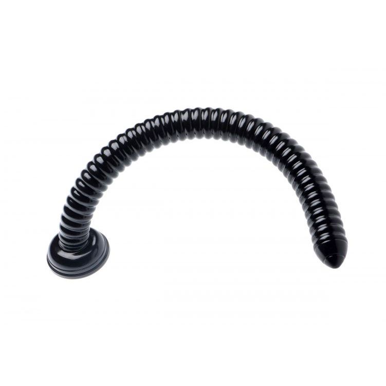 Hosed 19 inch ribbed anal snake dildo, realistic textured design for intense pleasure