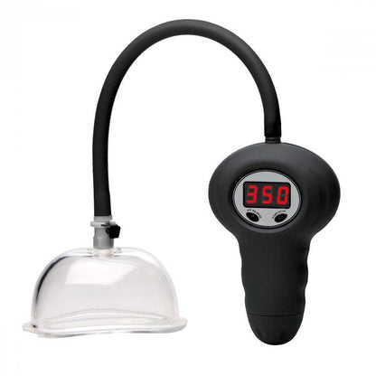 The size matters digital pussy pump from XR Brands: a clear female pump for pleasure.
