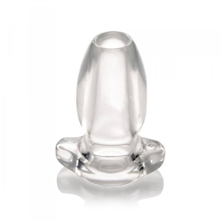 Large hollow anal plug from the master series with a tunnel, in dark grey.