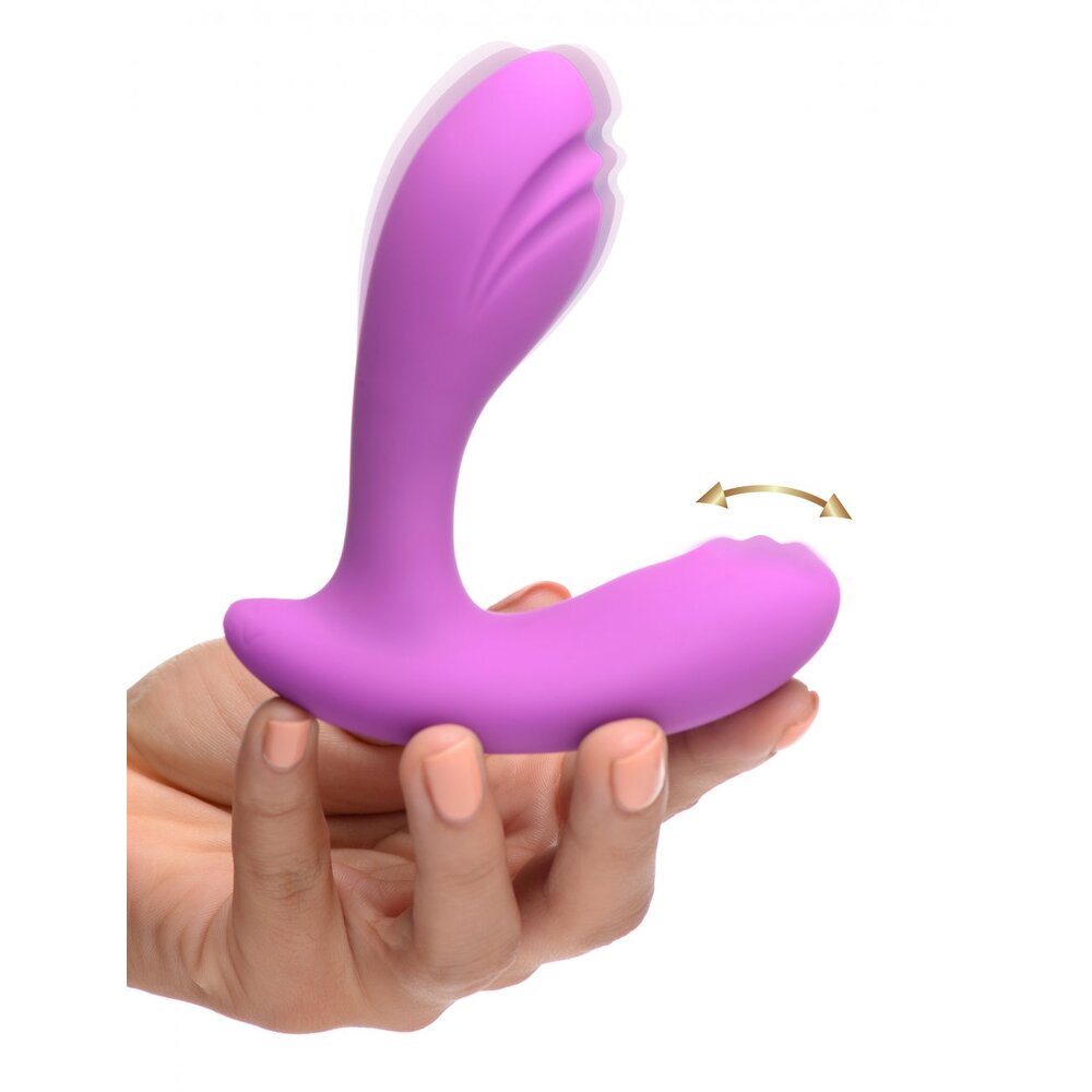 Pearlescent vibrating g-spot stimulator with a curved design for targeted pleasure, a rather decadent vibe.