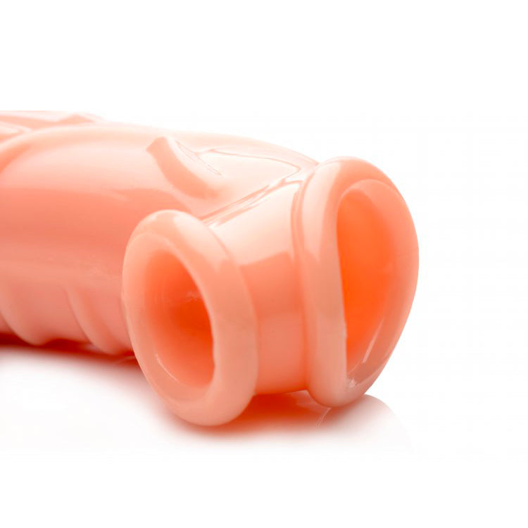 Flesh-toned, soft penis extender sleeve from Size Matters, adding two inches in length.