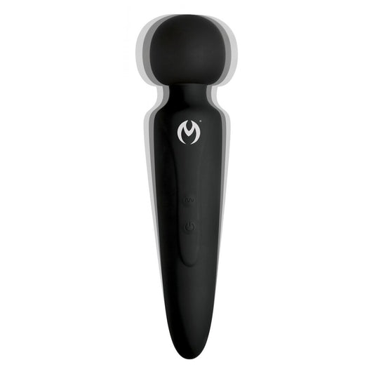 Master Series thunderstick wand massager, made from smooth, powerful black silicone.