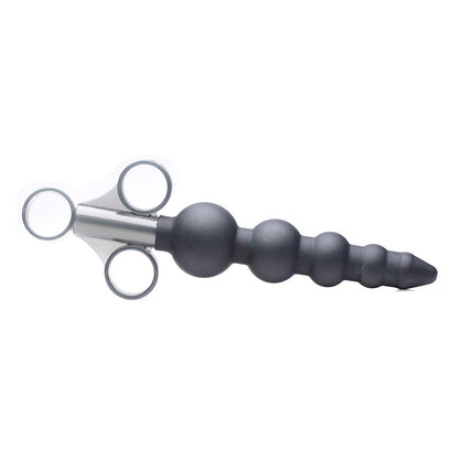 Master Series lube launcher featuring graduated silicone beads, designed for comfortable personal hygiene.