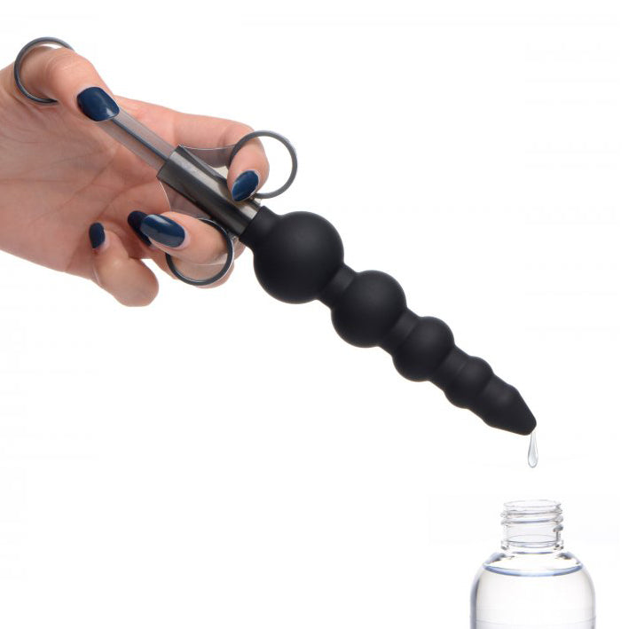 Master Series silicone lube launcher for graduated beads, a personal hygiene product