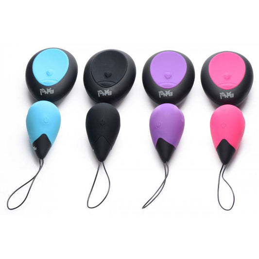 Close-up on a smooth, pink 10x silicone vibrating egg for discreet pleasure.