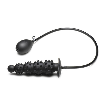 master series ass puffer nubbed inflatable anal plug, grey and shiny for added pleasure.