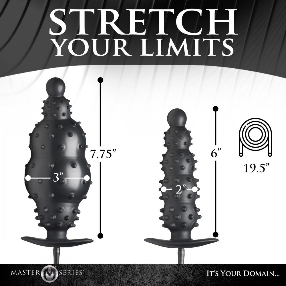 master series inflatable anal plug with nubbed texture for adventurous pleasure.