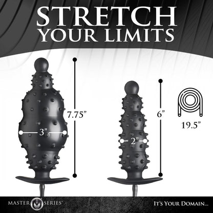 master series inflatable anal plug with nubbed texture for adventurous pleasure.