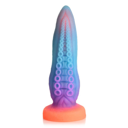 Glow-in-the-dark tentacle-shaped dildo, a novelty adult toy from XR Brands. Other dildos.