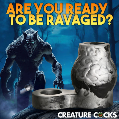 Creature Cocks Night Prowler ball stretcher, dark metal finish for bondage play