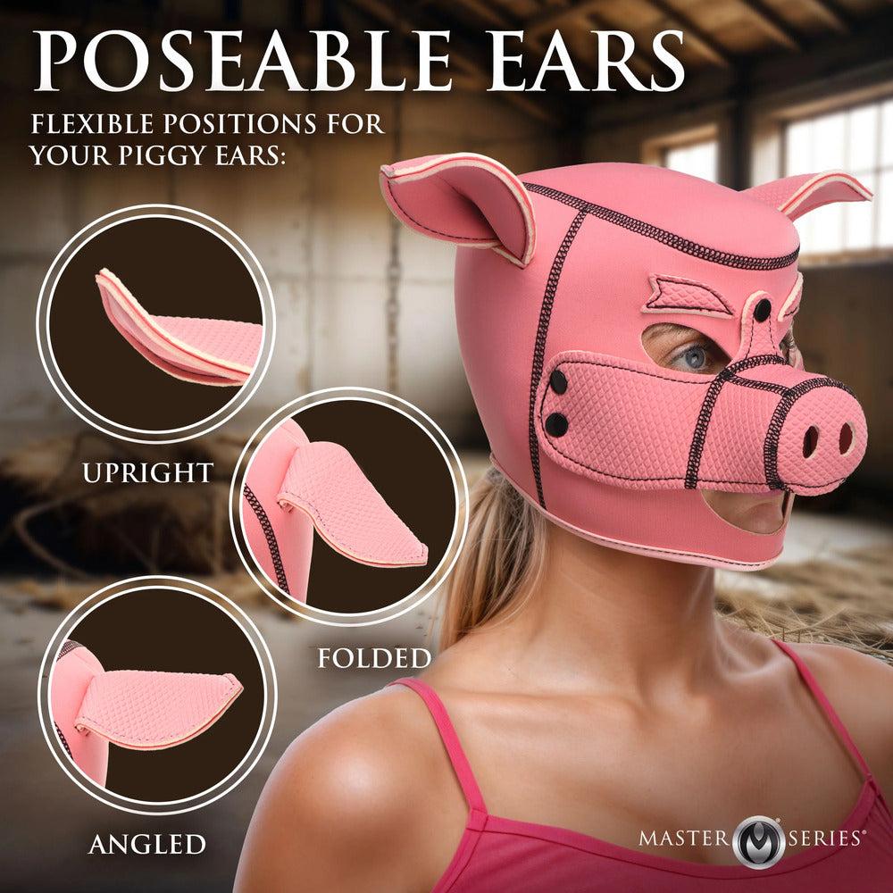 xr brands master series swine neoprene hood, black pig mask with adjustable straps