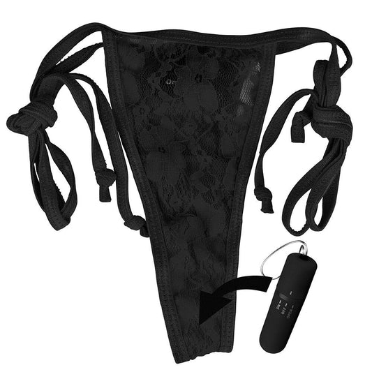 Black, remote-controlled panty vibe from Screaming O, designed for discreet and intense pleasure.