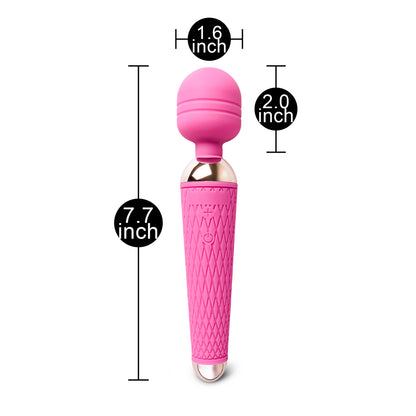 Pink rechargeable magic wand massager with ten speeds, from Various Toy Brands
