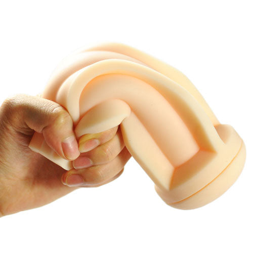 Black portable masturbator with anal opening, for solo pleasure from various toy brands.