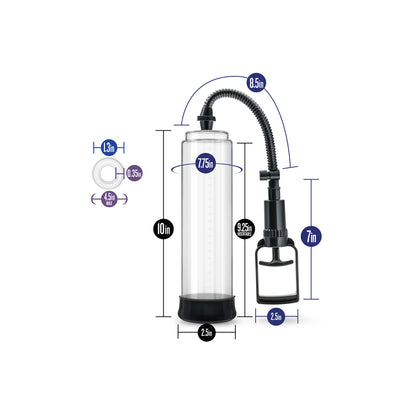 blush novelties performance vx3 enhancement system, a clear vacuum pump for male enhancement.