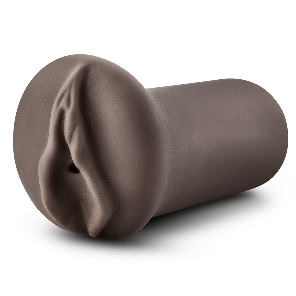 Hot chocolate-coloured nicole's kitty vagina masturbator for adult fun, a blush novelties product.