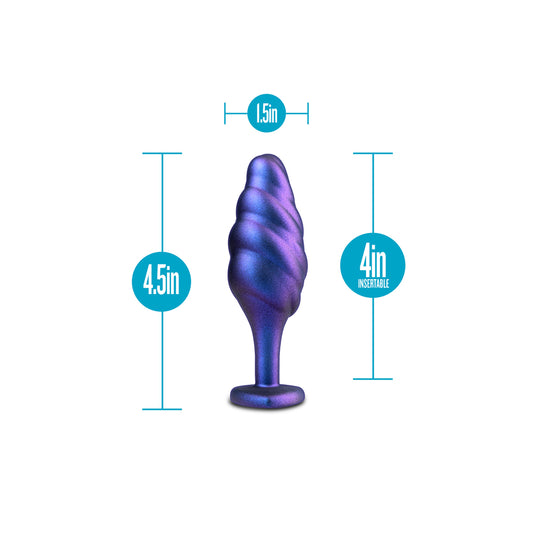 Shiny silver matrix bumped butt plug for anal adventures, a delightful adult toy.