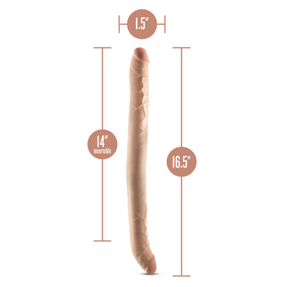 Blush Novelties' posable double dong in skin tone colour, sixteen and a half inches.