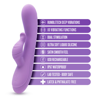 Blush Evelyn dual stimulator vibe in a pink silicone, designed for clitoral stimulation.