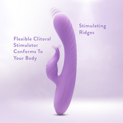 Blush Evelyn clitoral vibrator in a dusky pink with a smooth, matte finish.