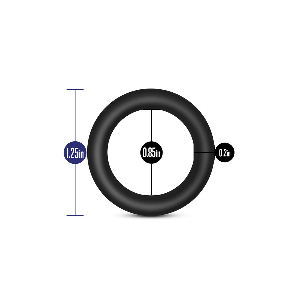 Small black silicone blush novelties vs2 cock rings for enhanced pleasure and performance.