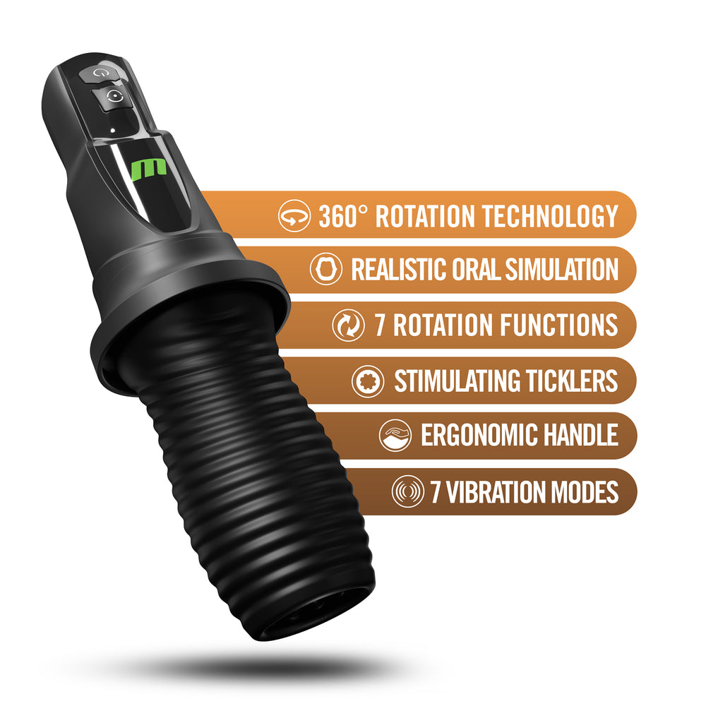 Blush Novelties 3rd Base masturbator, rotating and vibrating for hands-free pleasure, textured finish.