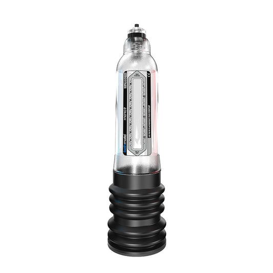 Bathmate Hydro 7 Aqua Clear penis pump, a transparent cylinder for hydrotherapy use.