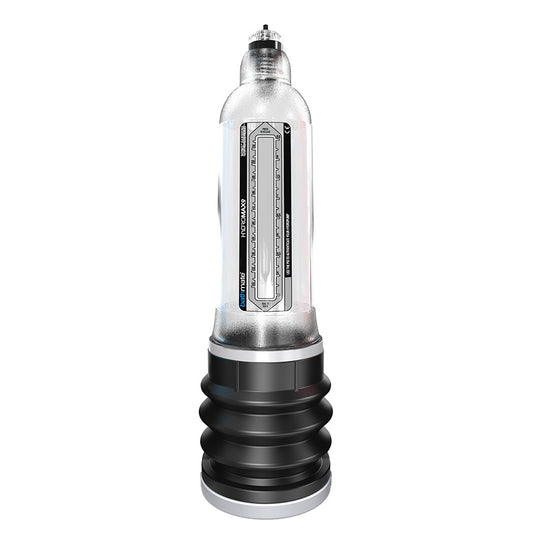 Bathmate Hydromax 9 clear penis pump showing the transparent design for underwater use.