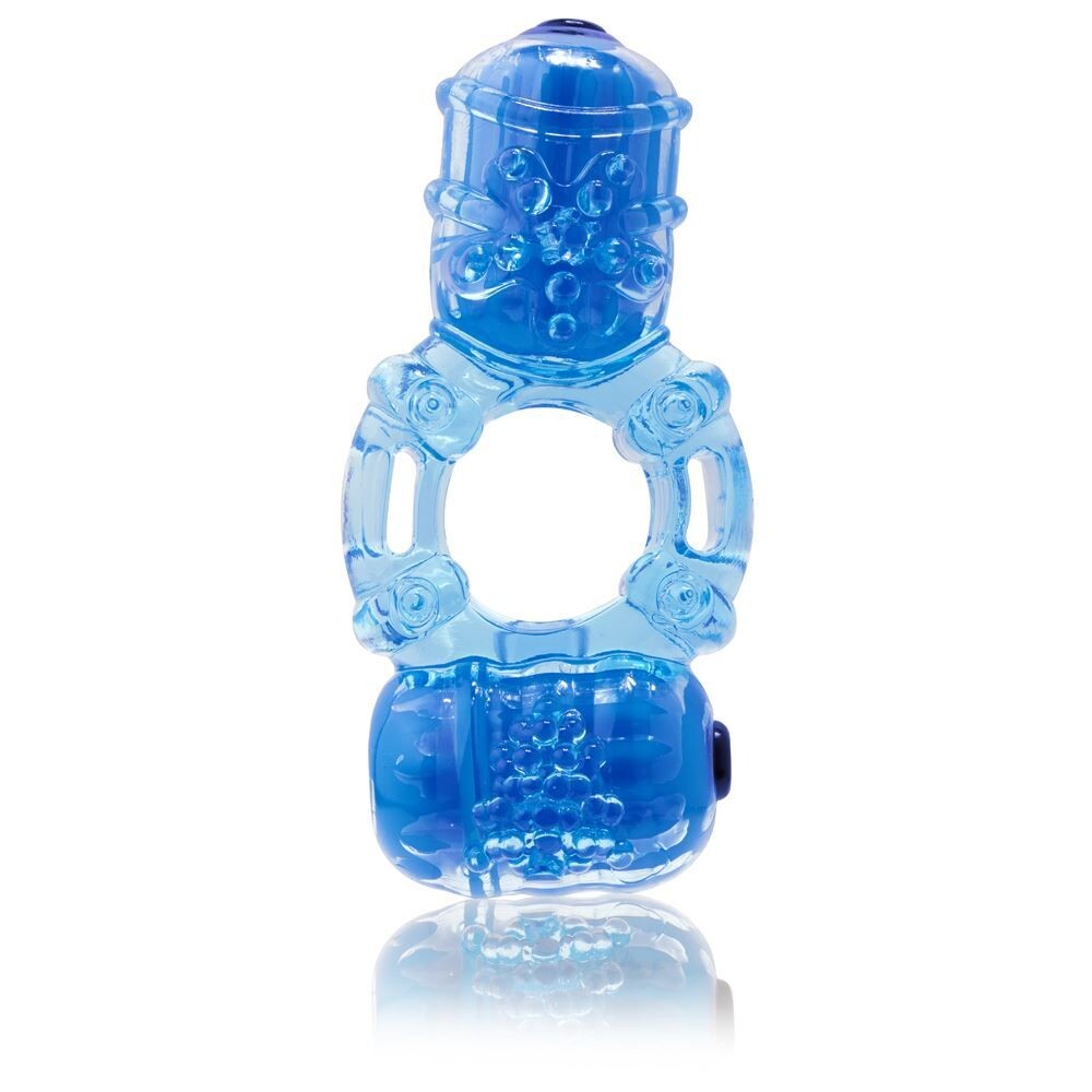 Screaming o big o2 vibrating cock ring in black, a textured love ring vibrator for pleasure.