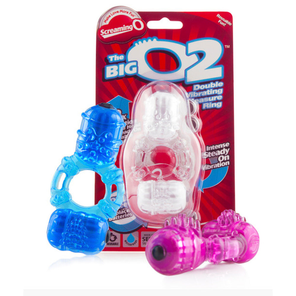Close-up of the screaming o big o2 vibrating love ring for enhanced pleasure.