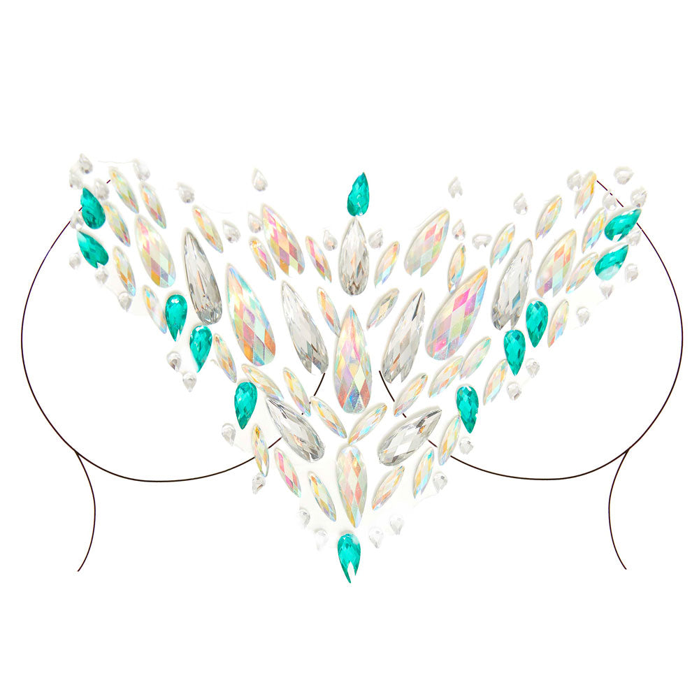 Sena face jewels sticker BODY004 featuring shimmering, self-adhesive body jewellery for a festival or party look.