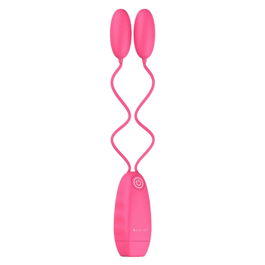 bswish bnear classic double egg vibrator, smooth silicone in a dusky pink hue