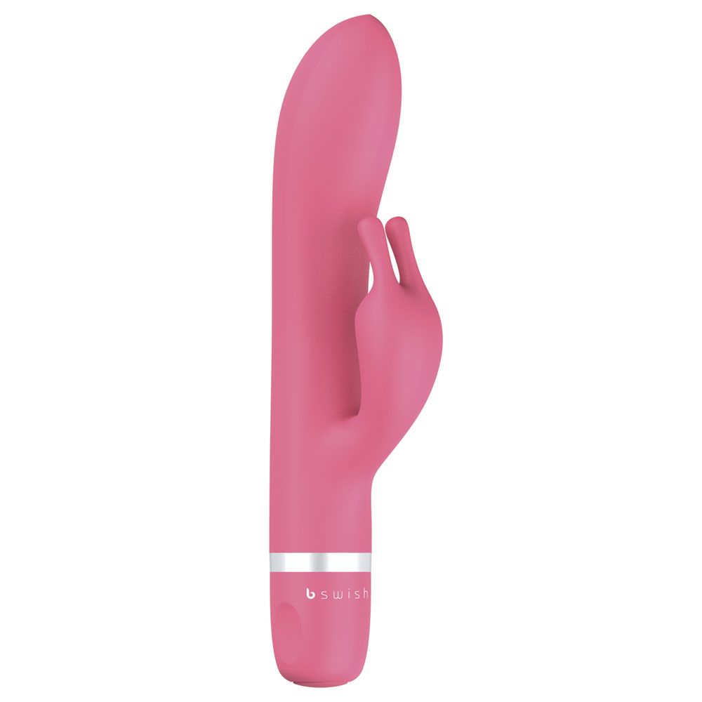 Classic bunny vibrator with textured ears, perfect for exploring intimate pleasure, in a silky finish.
