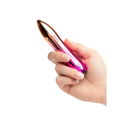 Sleek aluminium mini vibrator, silver bullet shape, perfect for discreet personal pleasure.