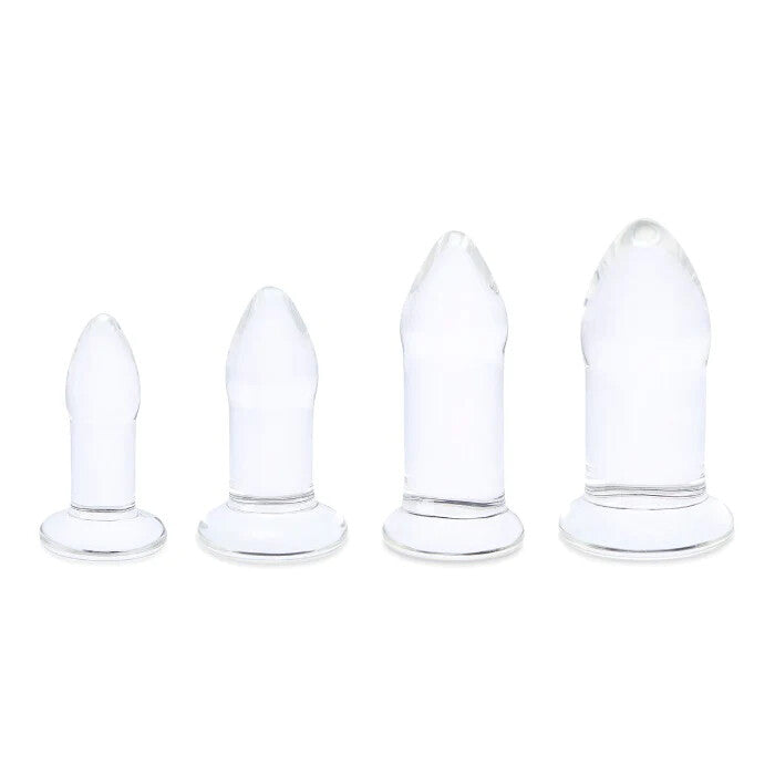 A set of three graduated b-vibe anal dilators made of smooth, body-safe silicone.
