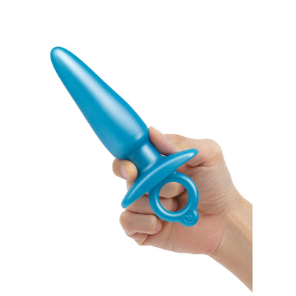 B-Vibe sleek prostate plug, smooth, silver, and ergonomically designed for prostate stimulation.