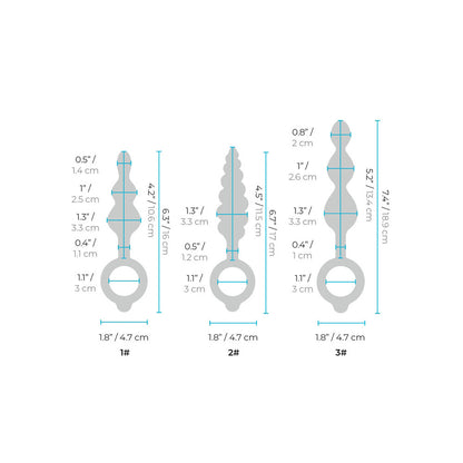 B-Vibe beaded butties bundle: four graduated anal probes with a smooth finish.