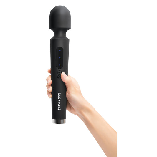 Bodywand power wand, a 12-inch long black wand massager, with smooth finish