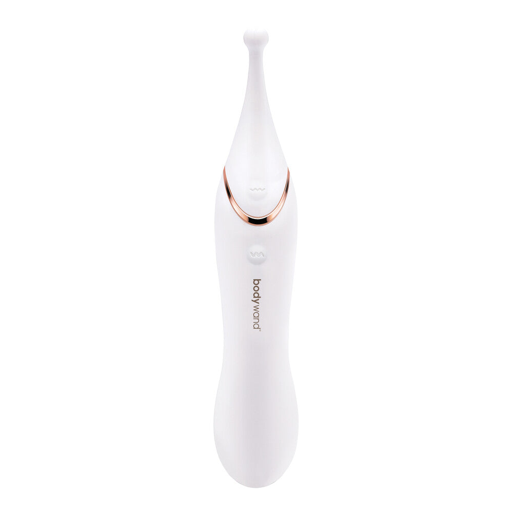 Bodywand clit stimulator with dual ends for varied pleasure, in a sleek design.