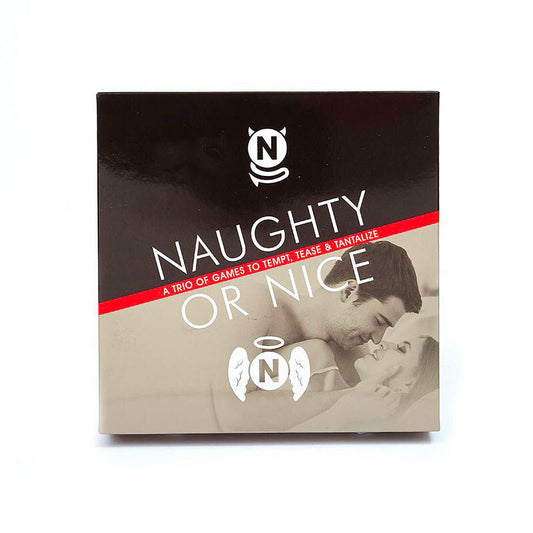 naughty or nice' game trio by creative conceptions, in a vibrant gift box.