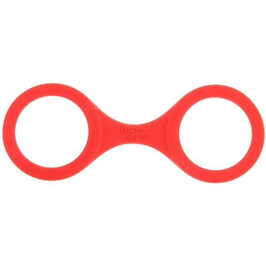 Large, red, Creative Conceptions 'Quickie Cuffs' restraint for ankle or wrist, for playful bondage.