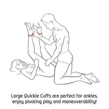 Creative Conceptions large red 'Quickie Cuffs' restraints, suitable for ankles or wrists